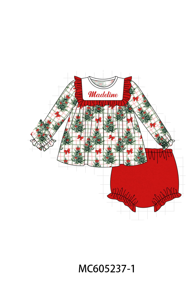 PREORDER Red Christmas Mink Velvet Monogram Embroidery Plaid Collection