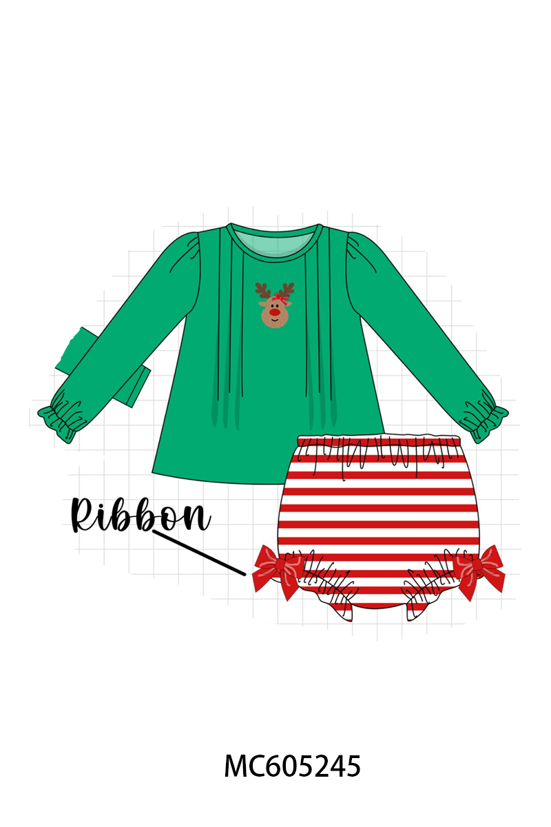 PREORDER Green Christmas Reindeer French Knot Collection