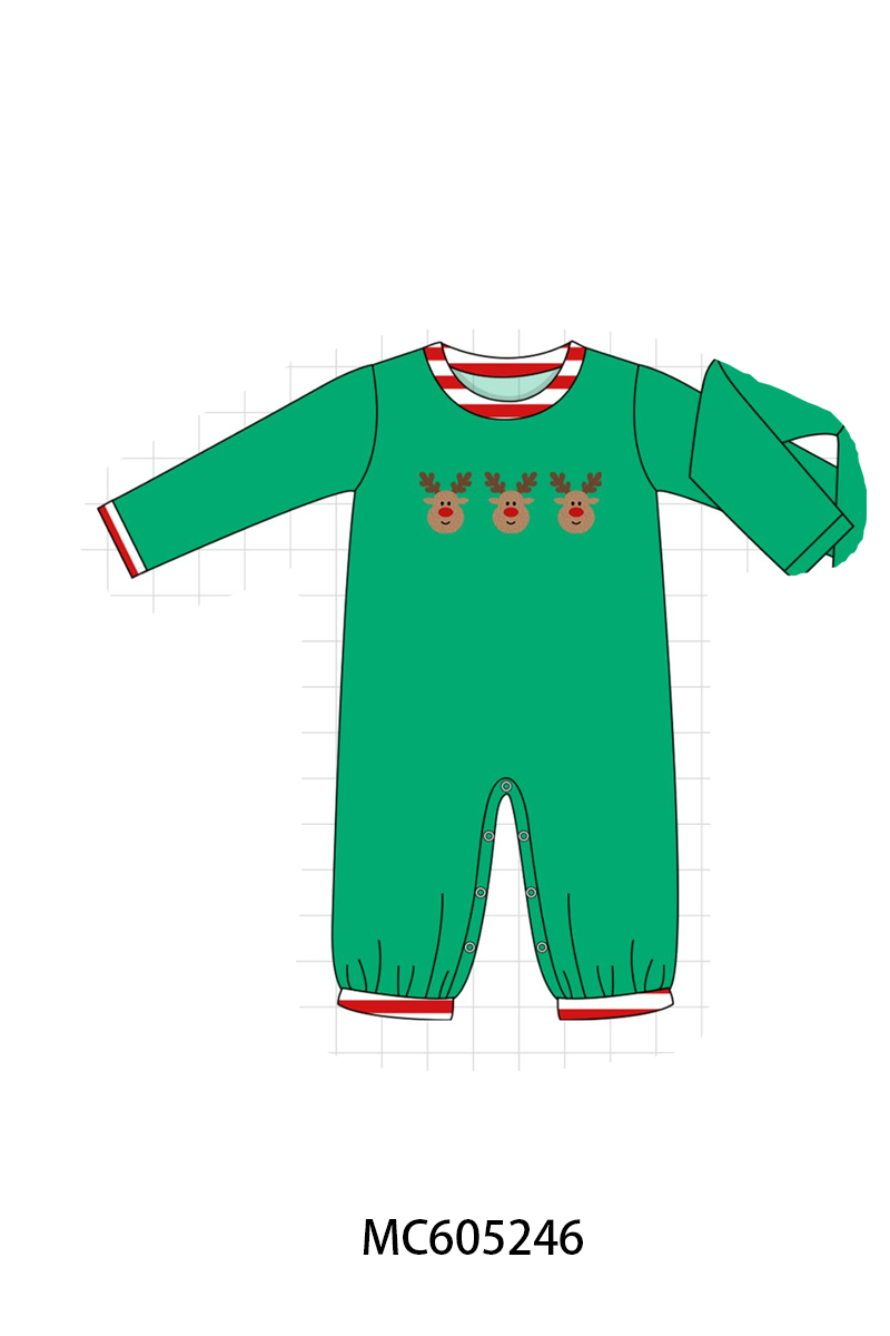 PREORDER Green Christmas Reindeer French Knot Collection