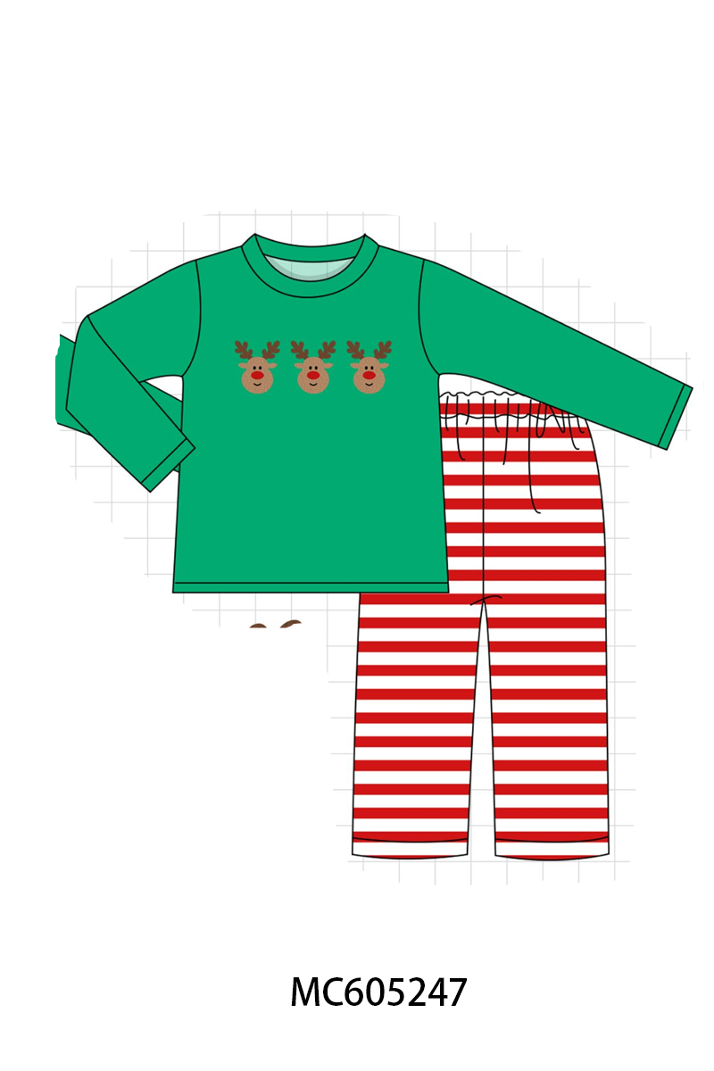 PREORDER Green Christmas Reindeer French Knot Collection