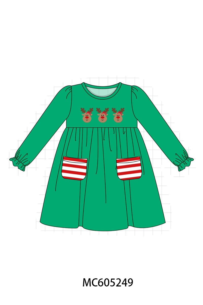 PREORDER Green Christmas Reindeer French Knot Collection