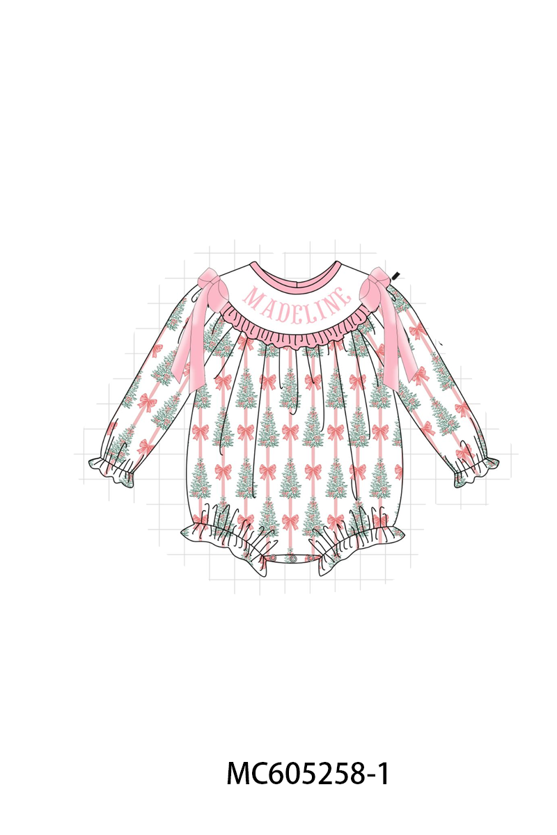 PREORDER Pink Christmas Tree Monogram Embroidery Collection