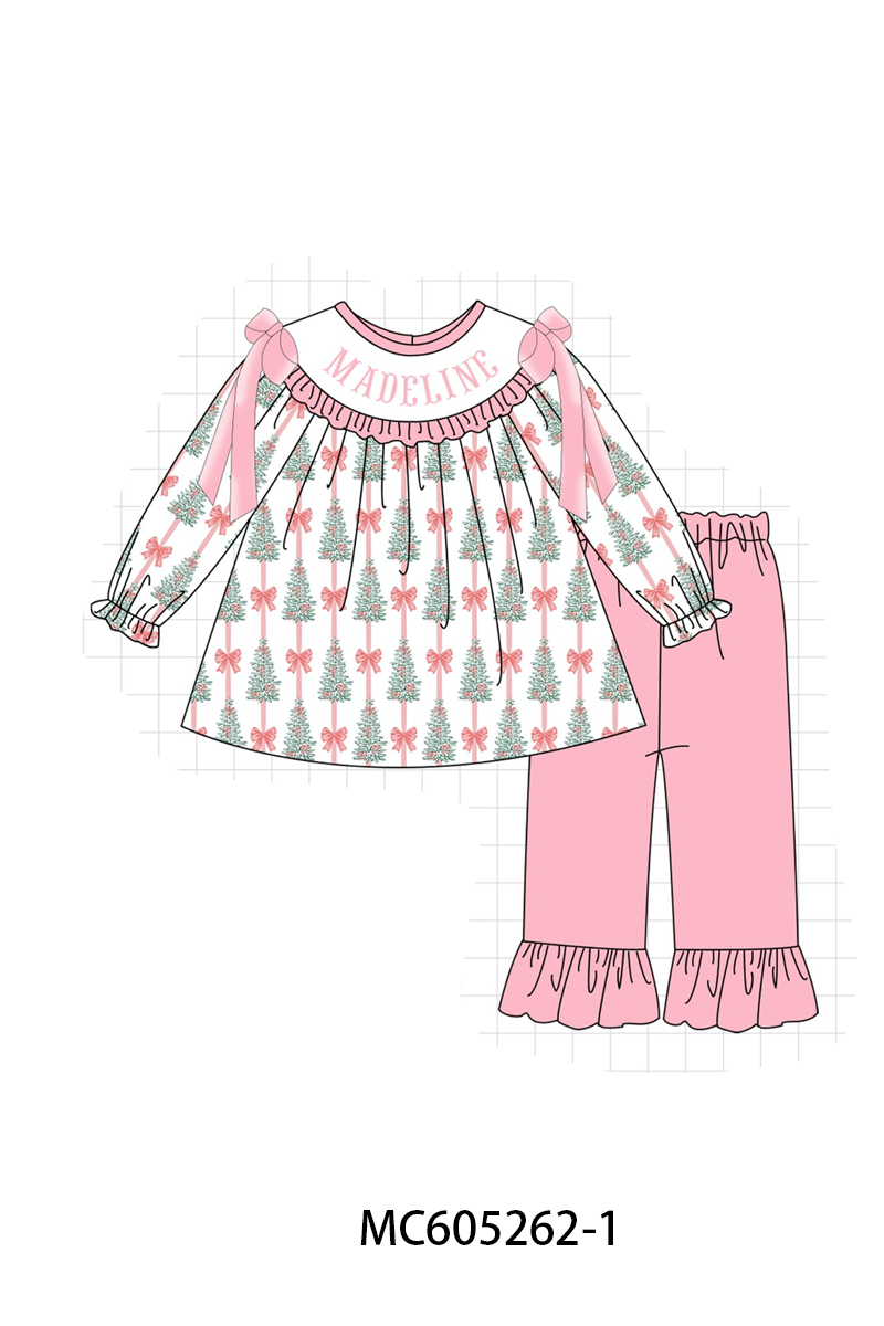 PREORDER Pink Christmas Tree Monogram Embroidery Collection