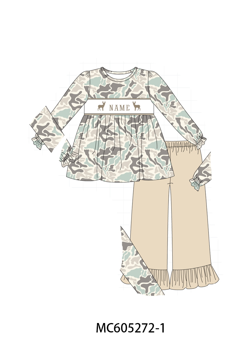 PREORDER Camouflage hunting deer monogram embroidery collection