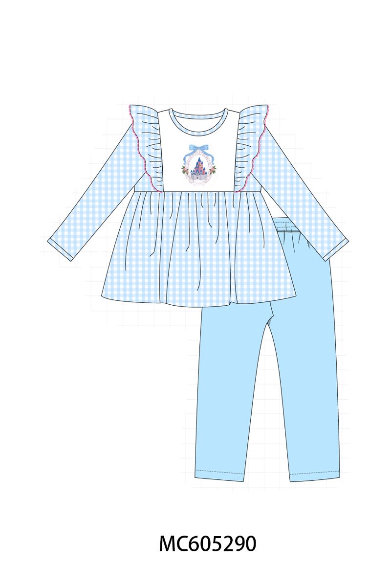 PREORDER Blue Castle Embroidery Ruffle Gingham Collection