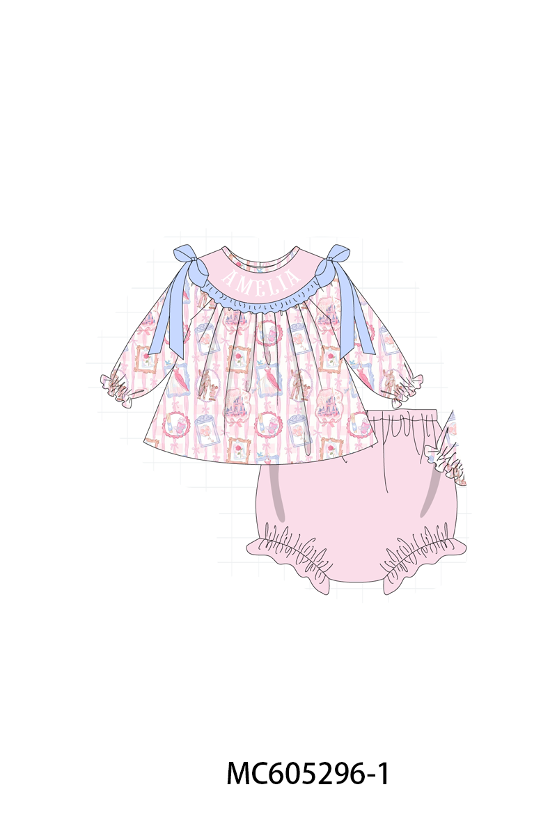 PREORDER Pink monogram embroidery collection