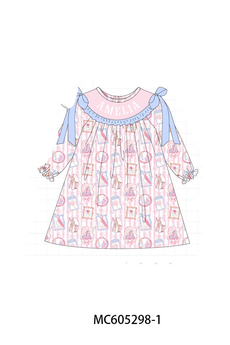 PREORDER Pink monogram embroidery collection