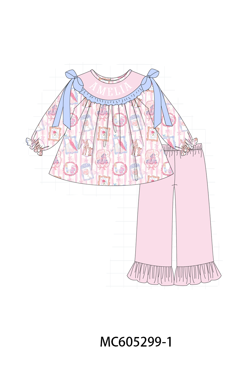 PREORDER Pink monogram embroidery collection