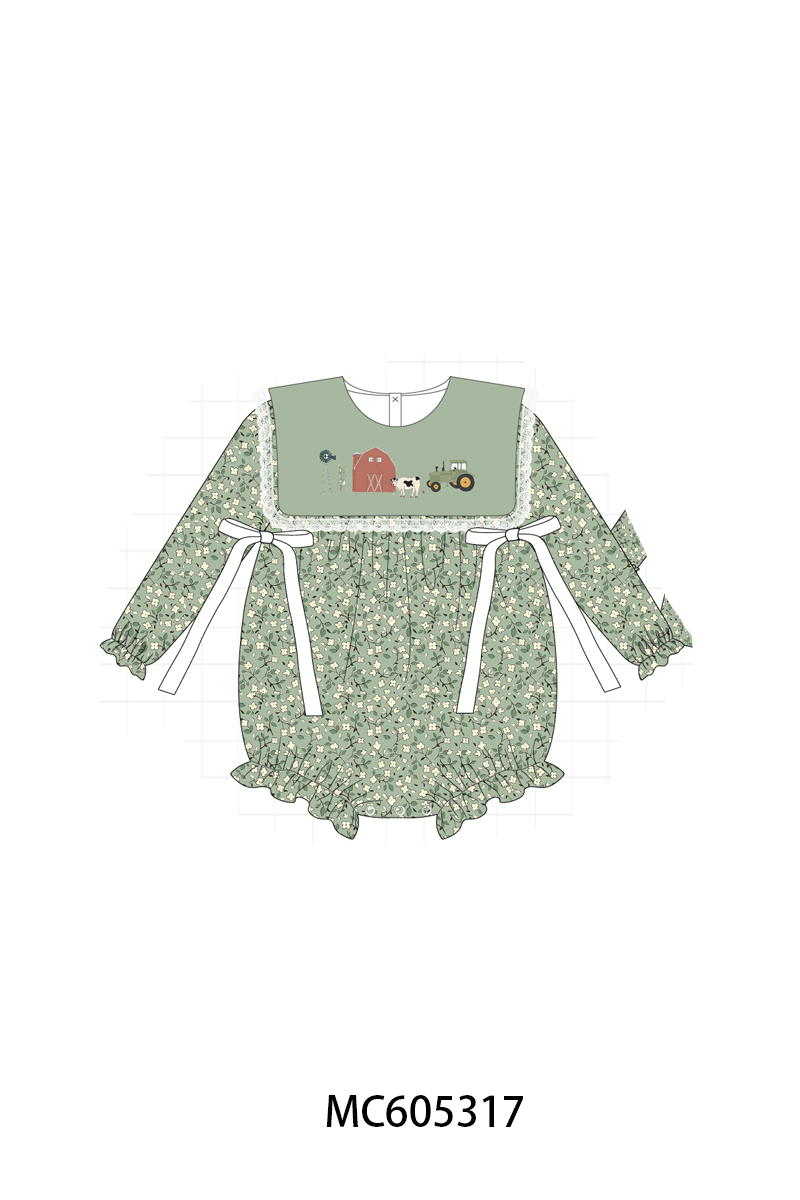 PO92 Green Farm Embroidery Floral Collection