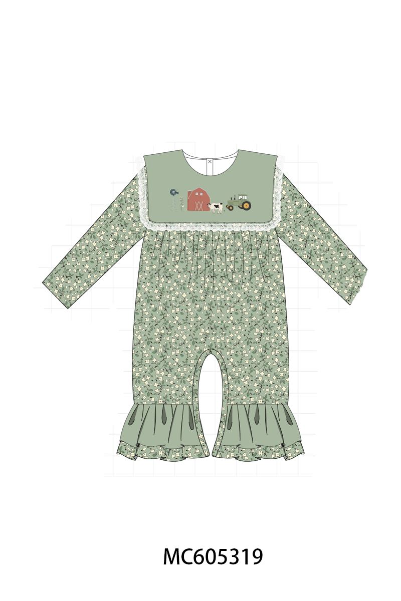 PO92 Green Farm Embroidery Floral Collection