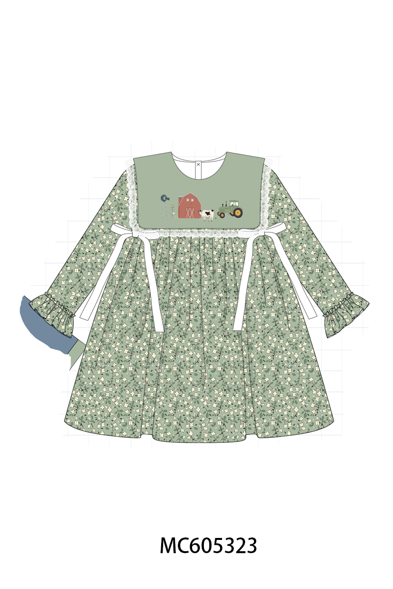 PO92 Green Farm Embroidery Floral Collection