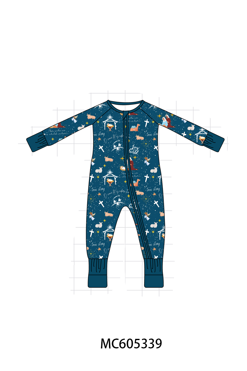 PREORDER Navy Nativity Print Bamboo Collection