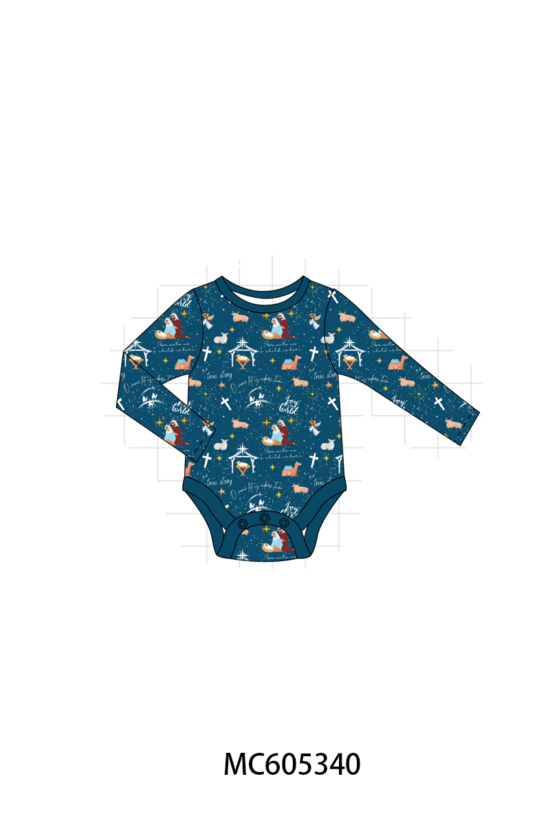 PREORDER Navy Nativity Print Bamboo Collection