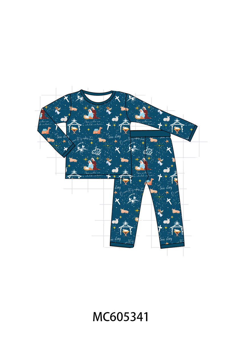 PREORDER Navy Nativity Print Bamboo Collection