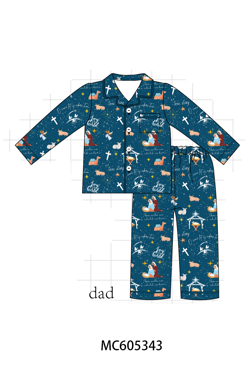 PREORDER Navy Nativity Print Bamboo Collection