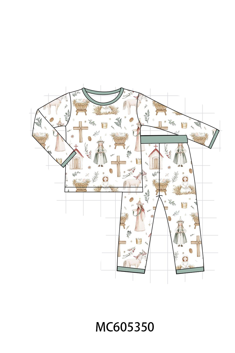 PREORDER Sage Nativity Print Bamboo Collection