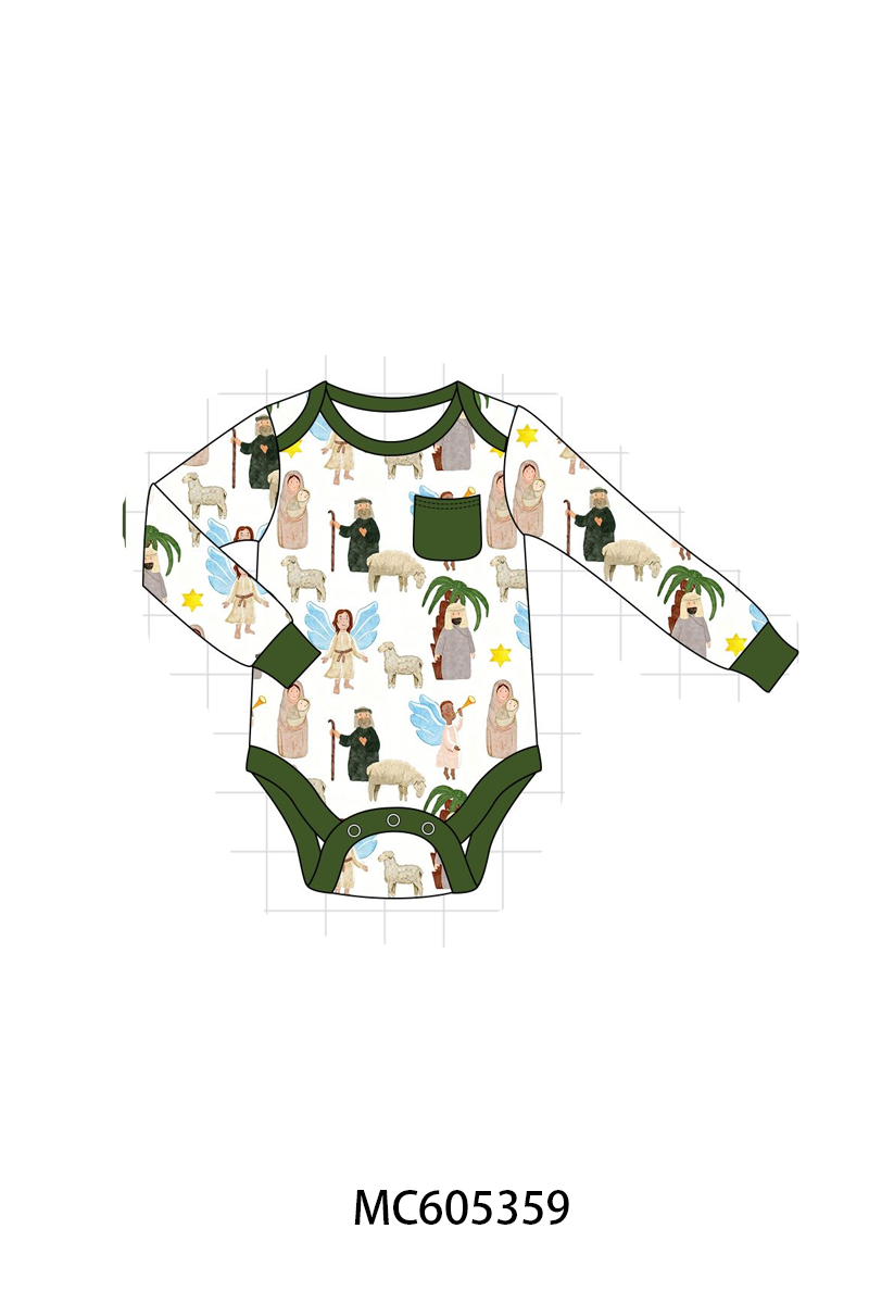 PREORDER Green Nativity Print Bamboo Collection
