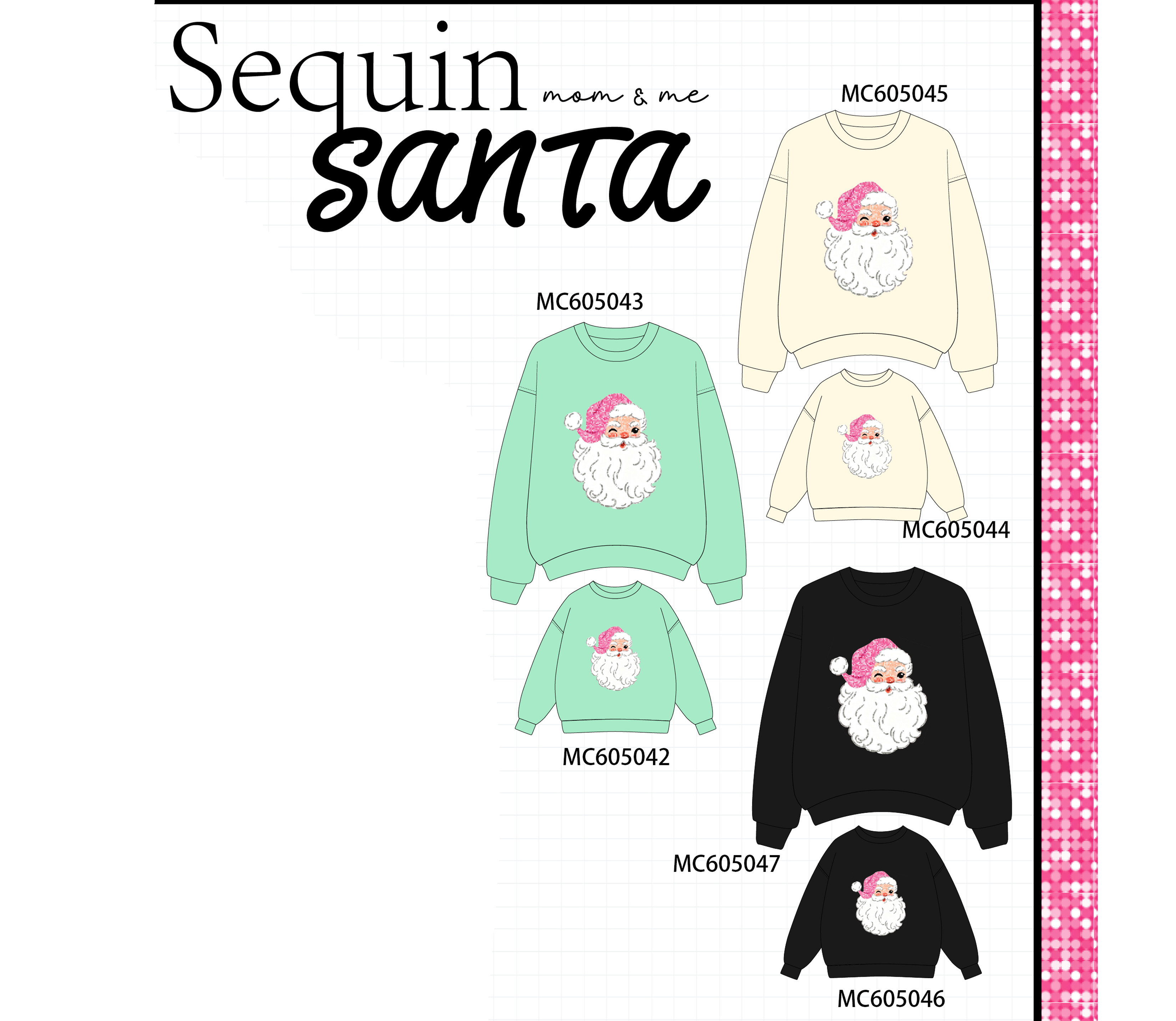 PREORDER Multicolored santa claus sequin mom&me collection 2