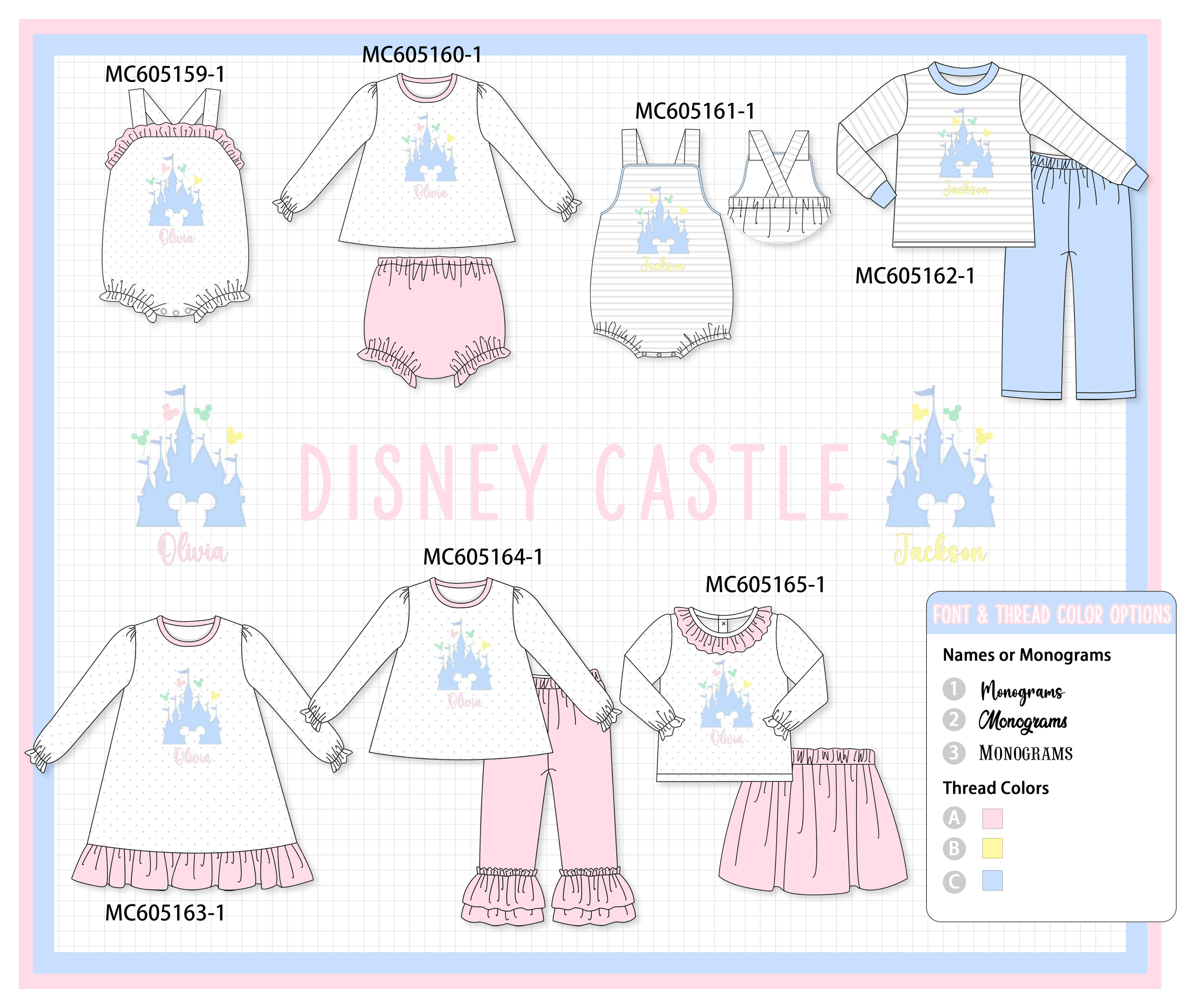PREORDER Pink & Blue Castle Monogram Embroidery Collection