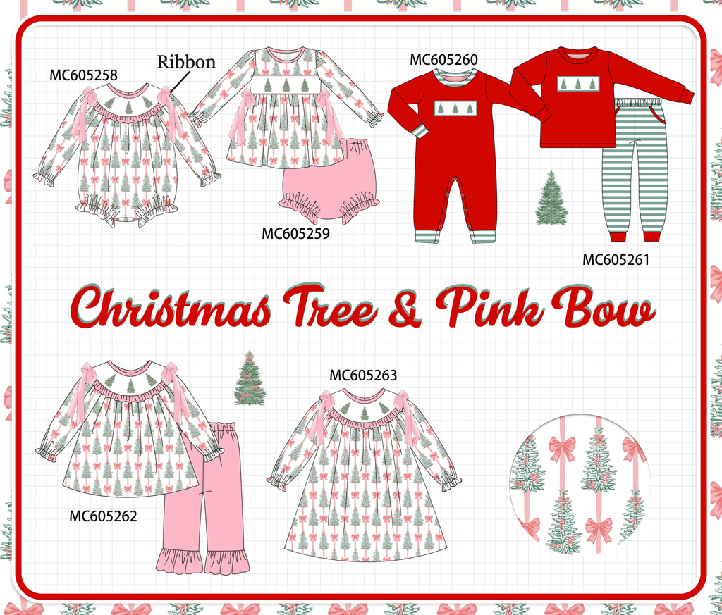 PREORDER Pink Christmas Tree Embroidery Collection