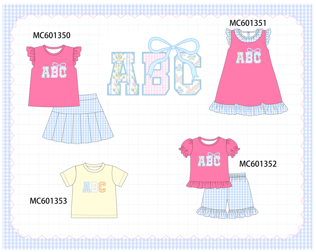 PO80 Pink back to school ABC applique collection