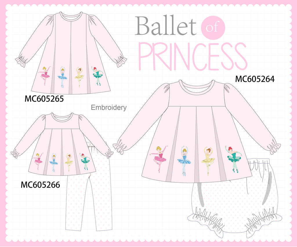 PREORDER Pink Ballet Princess Embroidery Collection