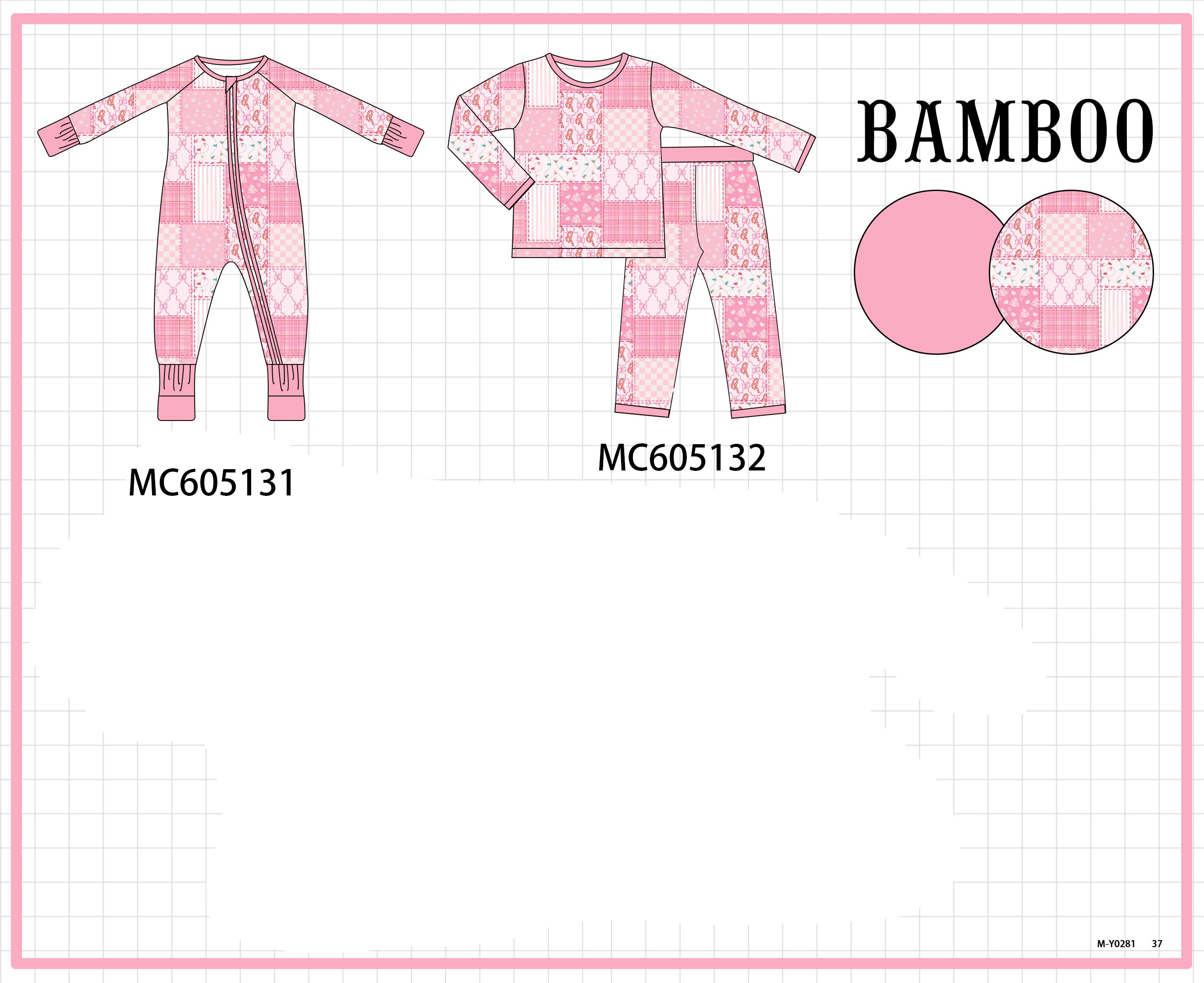 PREORDER Pink Bow Checkered Bamboo Collection
