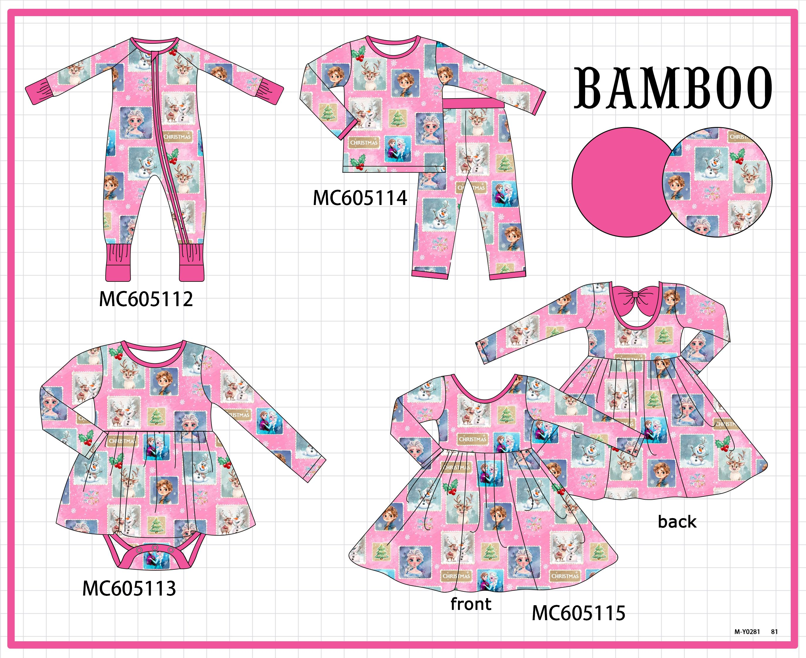 PREORDER Pink christmas reindeer bamboo collection