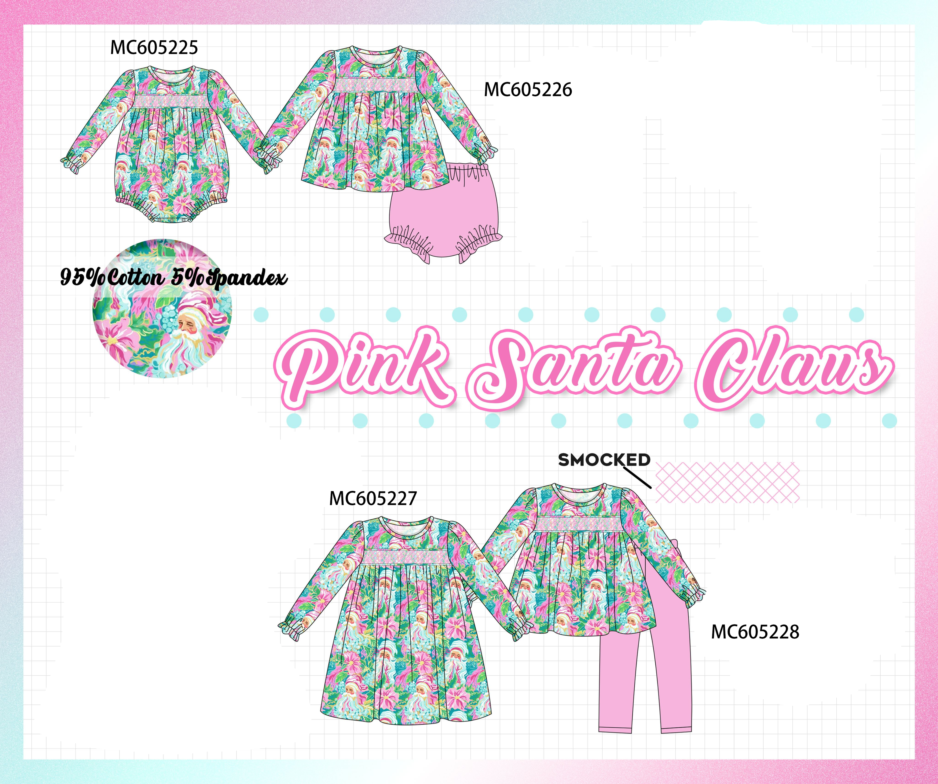 PREORDER Pink Christmas Santa Claus Smocked Collection