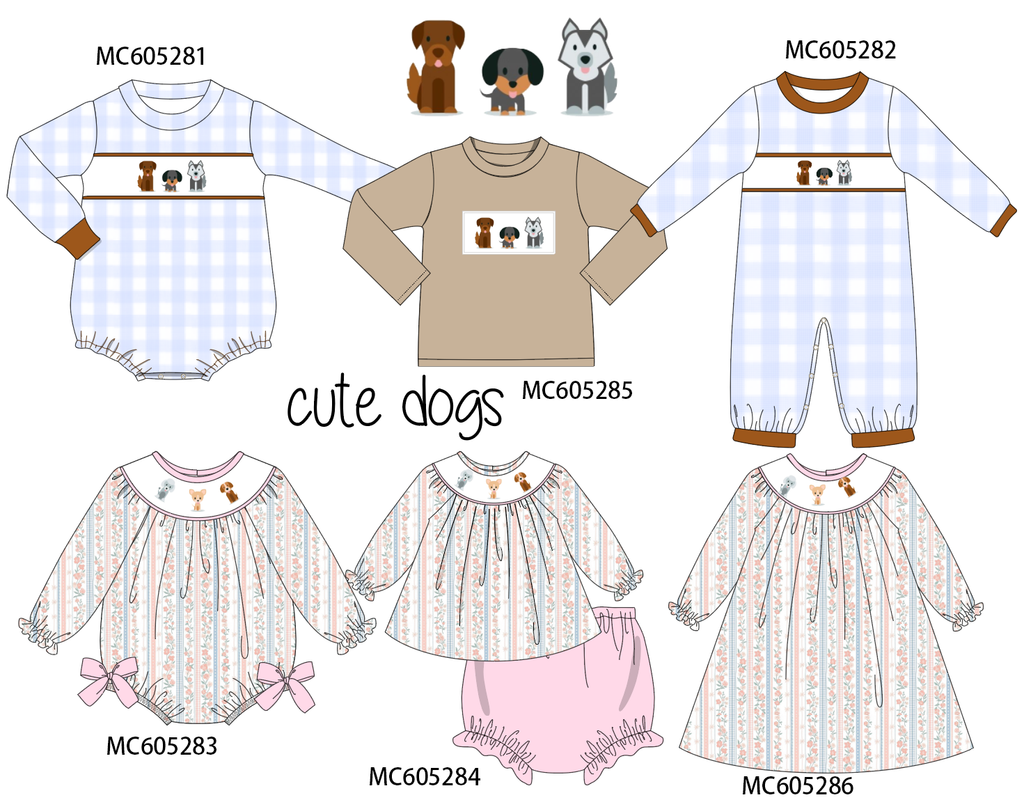 PREORDER Puppy Embroidery Floral Collection