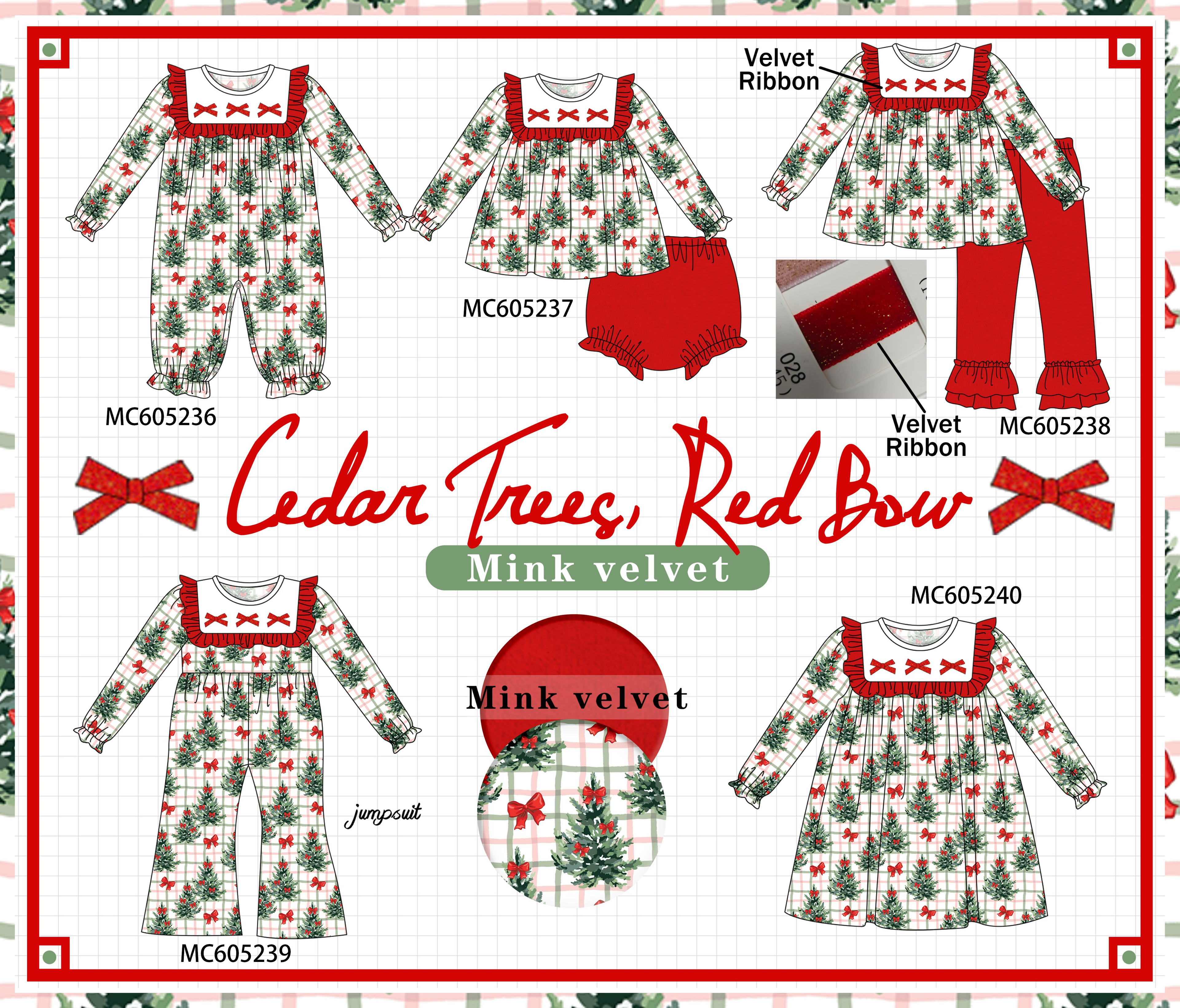 PREORDER Red Christmas Mink Velvet Plaid Collection