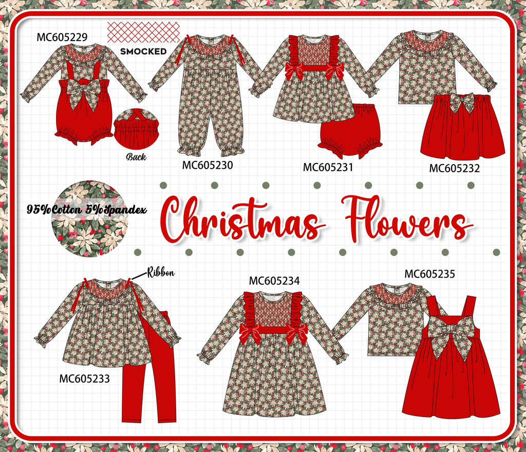 PREORDER Red Floral Smocked Collection
