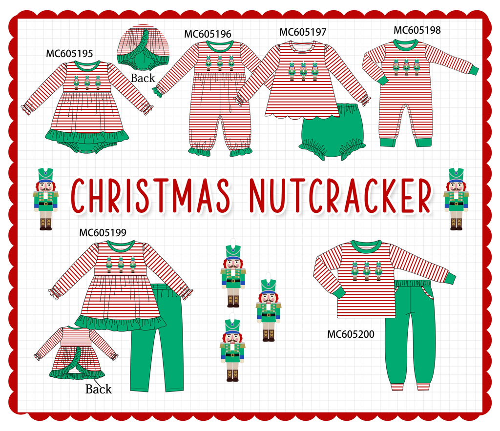 PREORDER Red Stripe Christmas Nutcracker Embroidery Collection