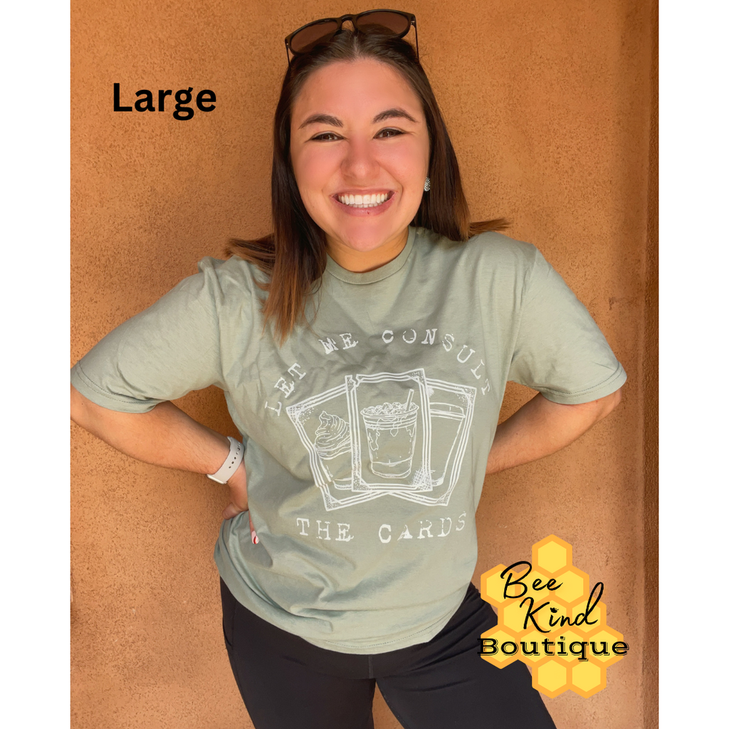 Adult "Let Me Consult The Cards" Tarot Coffee Tee