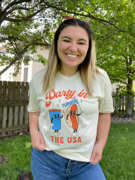 Adult "Party in the USA" Fourth of July Tee