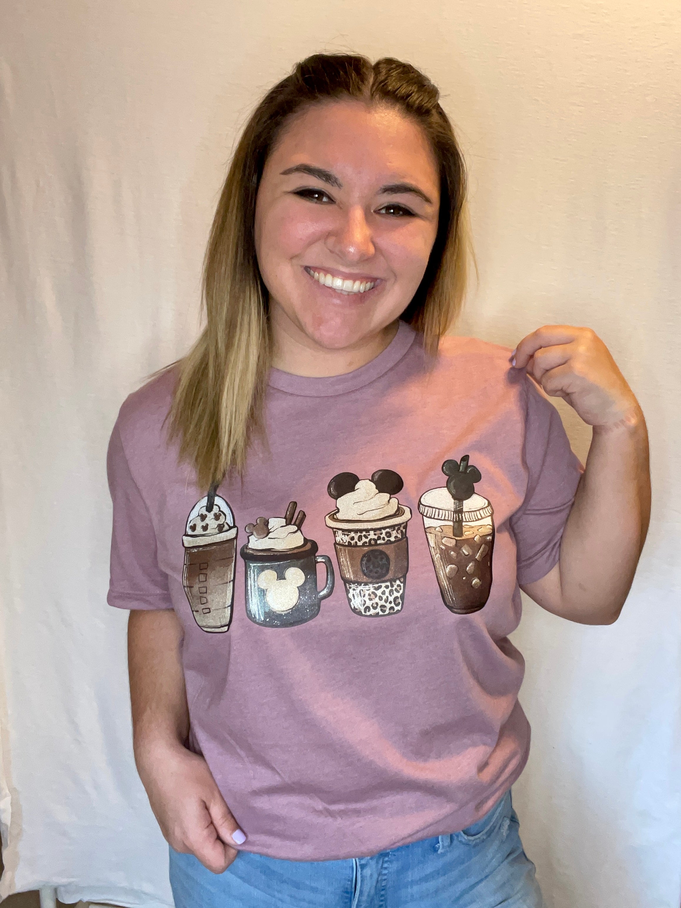 Adult Mouse “Coffee Lineup” GLITTER Graphic